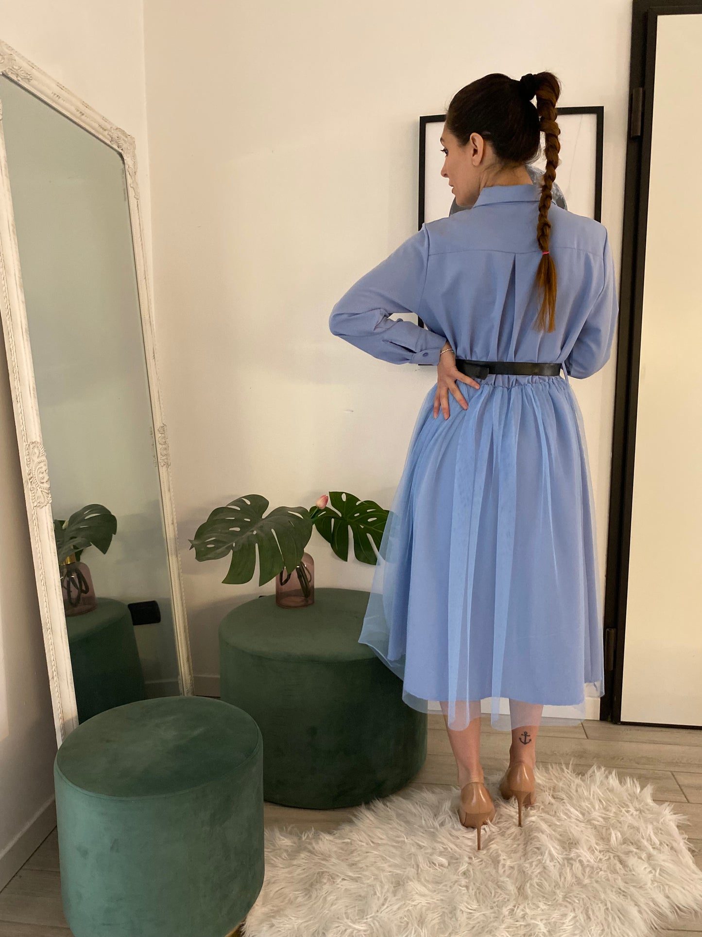 Abito di tulle azzurro IF Collection