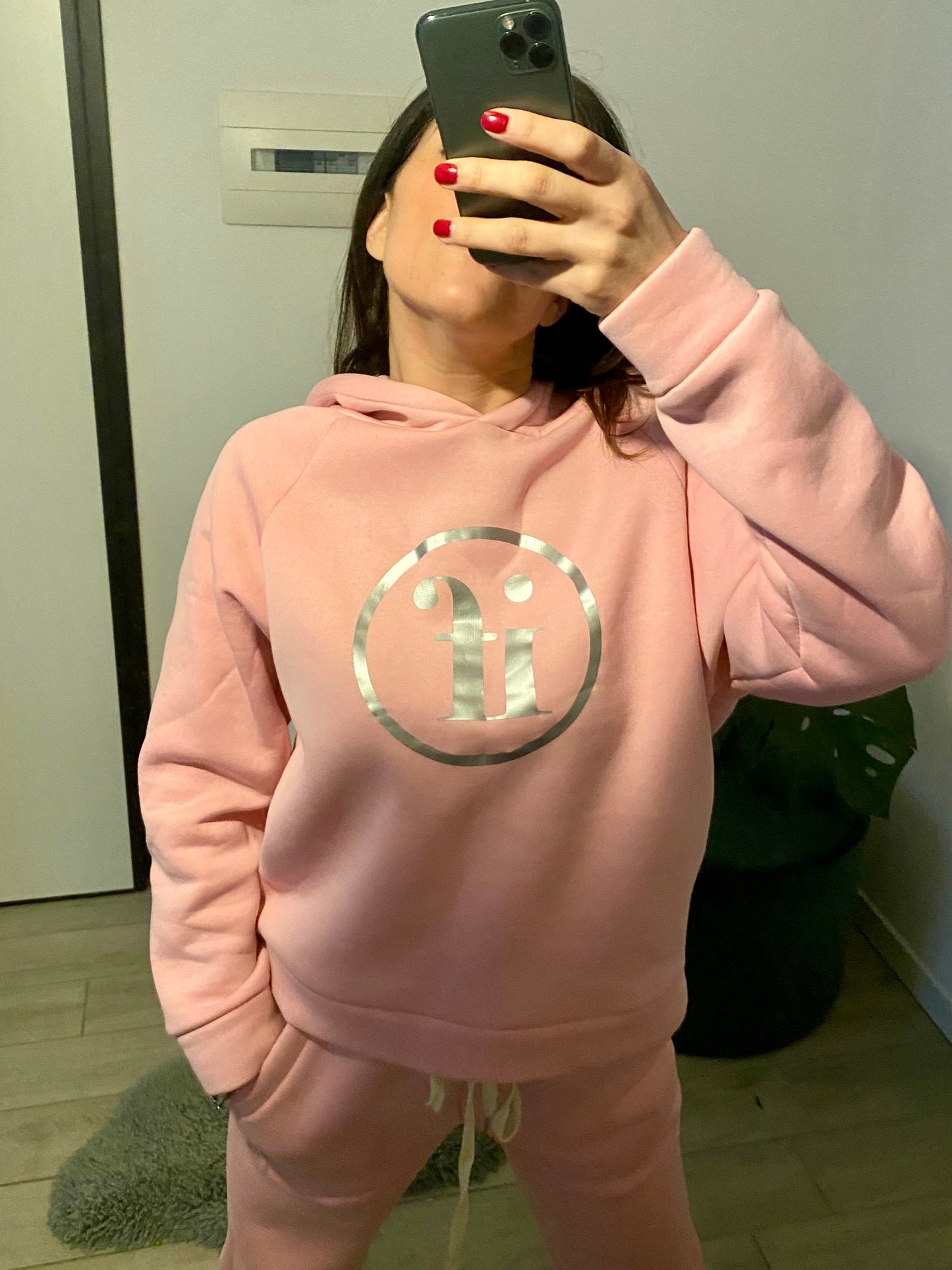 Tuta logo felpata, rosa IF Collection - nuovo fit